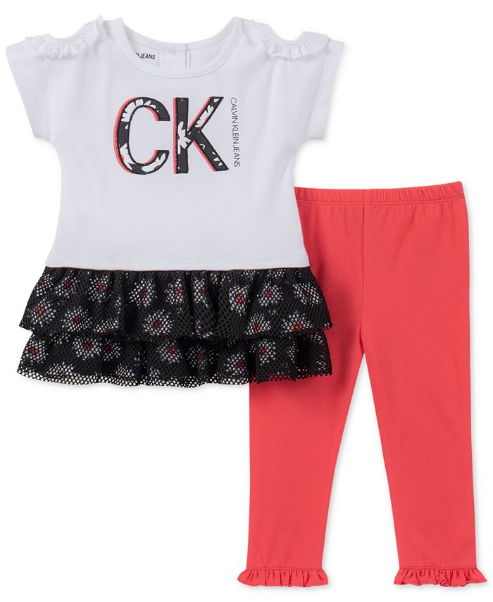 Calvin Klein Baby Girls 2-Pc. Tunic & Leggings Set - Macy's
