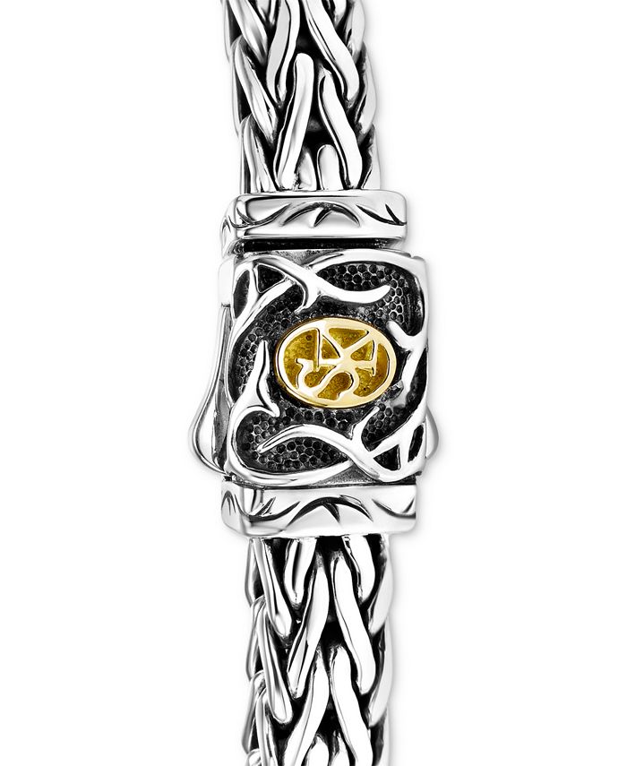 Scott Kay Men's Woven Link Bracelet in Sterling Silver & 18k Gold Macy's