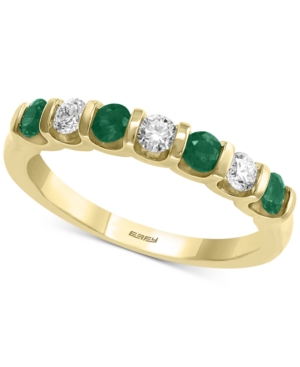 image of Effy Emerald (3/8 ct. t.w.) & Diamond (1/4 ct. t.w.) Band in 14k Gold