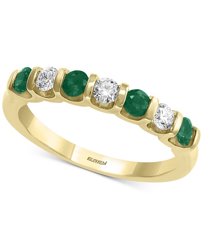 EFFY Collection EFFY® Emerald (3/8 ct. t.w.) & Diamond (1/4 ct. t.w ...