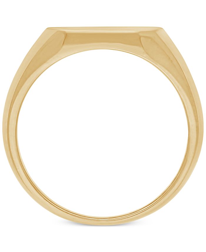 Macy's Men's Textured Signet Ring in 10k Gold - Macy's