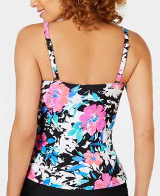 Island Escape Swim Society Printed Tahiti Ruffled Tankini Top, Created ...