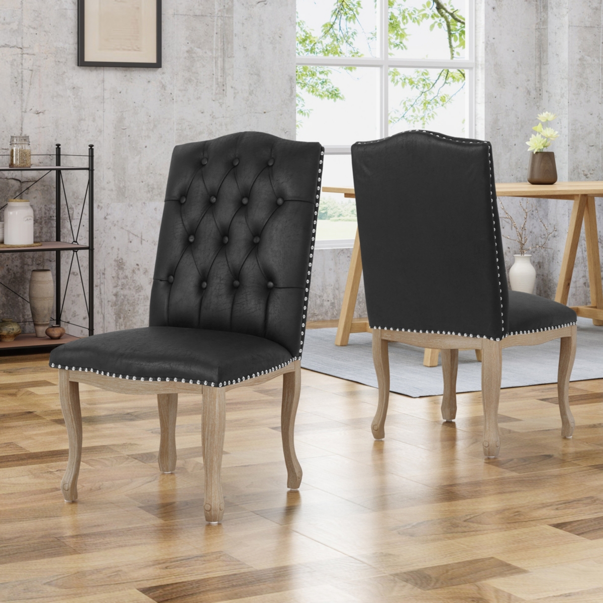 Noble House Delavan Dining Chairs (set Of 2) In Black