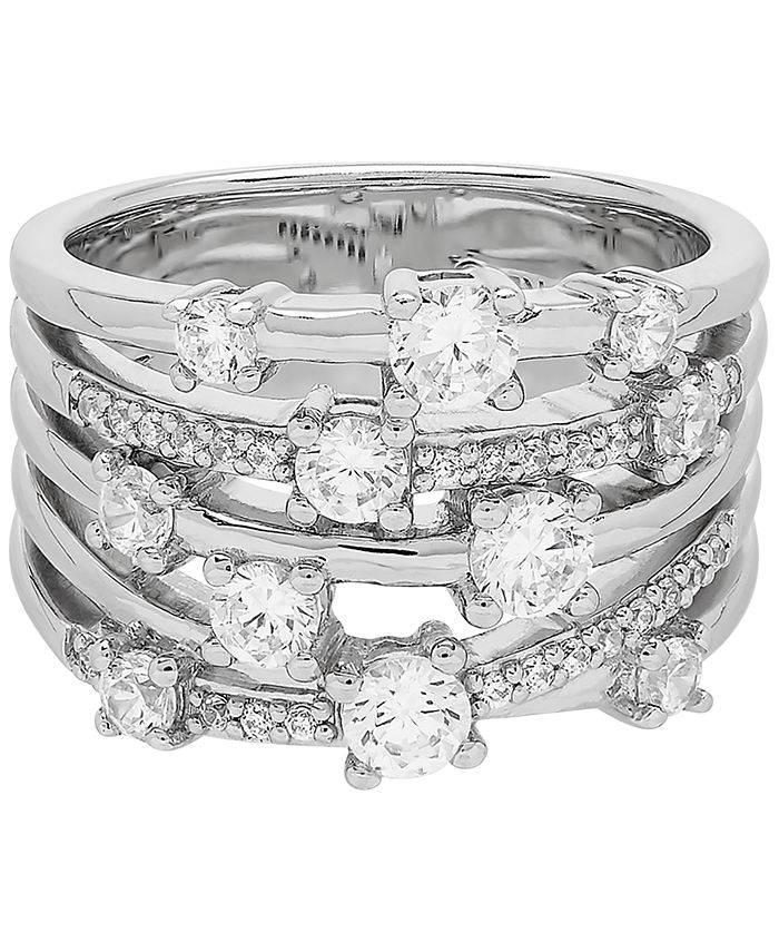 Arabella Cubic Zirconia StackLook Statement Ring in Sterling Silver