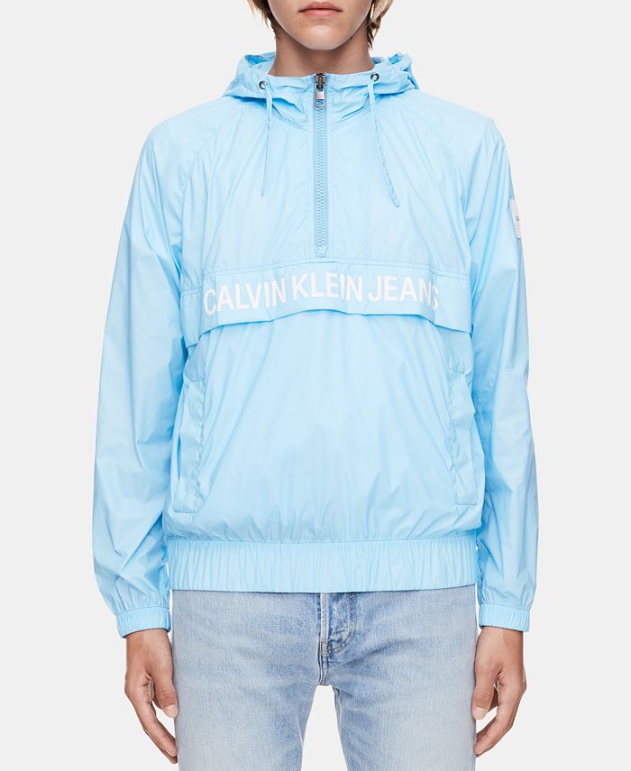 Calvin Klein Jeans Men's Quarter-Zip Logo Windbreaker - Macy's