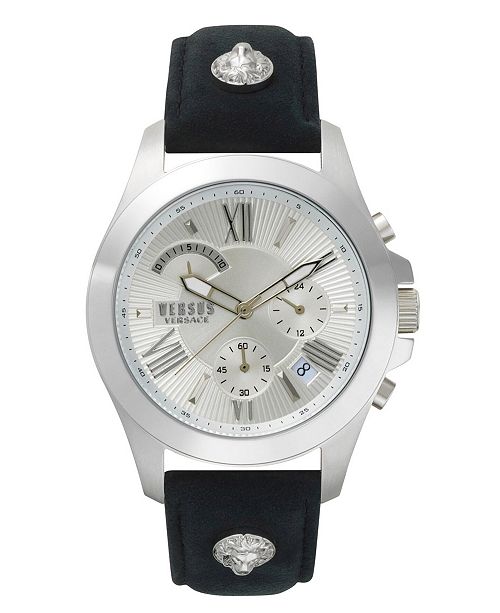 Versus By Versace Versus Men S Chronograph Lion Black Leather