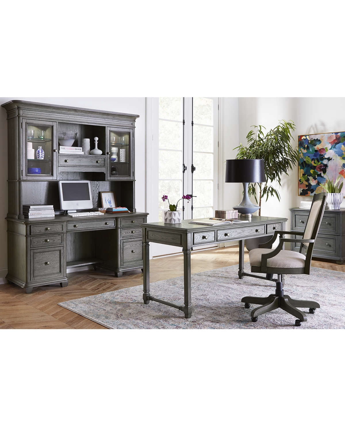 Furniture Sloane Home Office Writing Desk In Gray Wash ModeSens