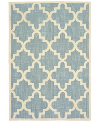 Oriental Weavers - Barbados 6437J Blue/Ivory 6'7" x 9'6" Indoor/Outdoor Area Rug