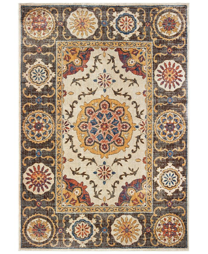 Oriental Weavers - Pandora 4929X Ivory/Brown 7'10" x 10'10" Area Rug