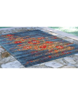 Marina 8046 Suzanie Blue 7'10" x 9'10" Indoor/Outdoor Area Rug