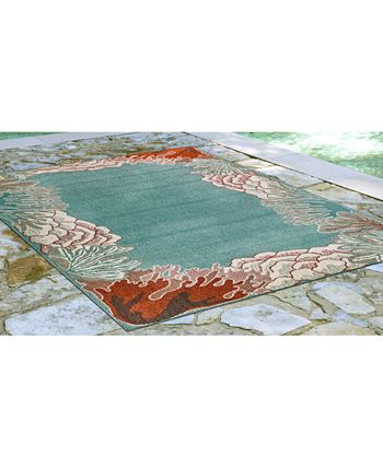Liora Manne' - Riviera 7638 Reef Border 4'10" x 7'6" Indoor/Outdoor Area Rug