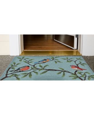 Ravella 2270 Birds On Branches Blue 2' x 3' Indoor/Outdoor Area Rug