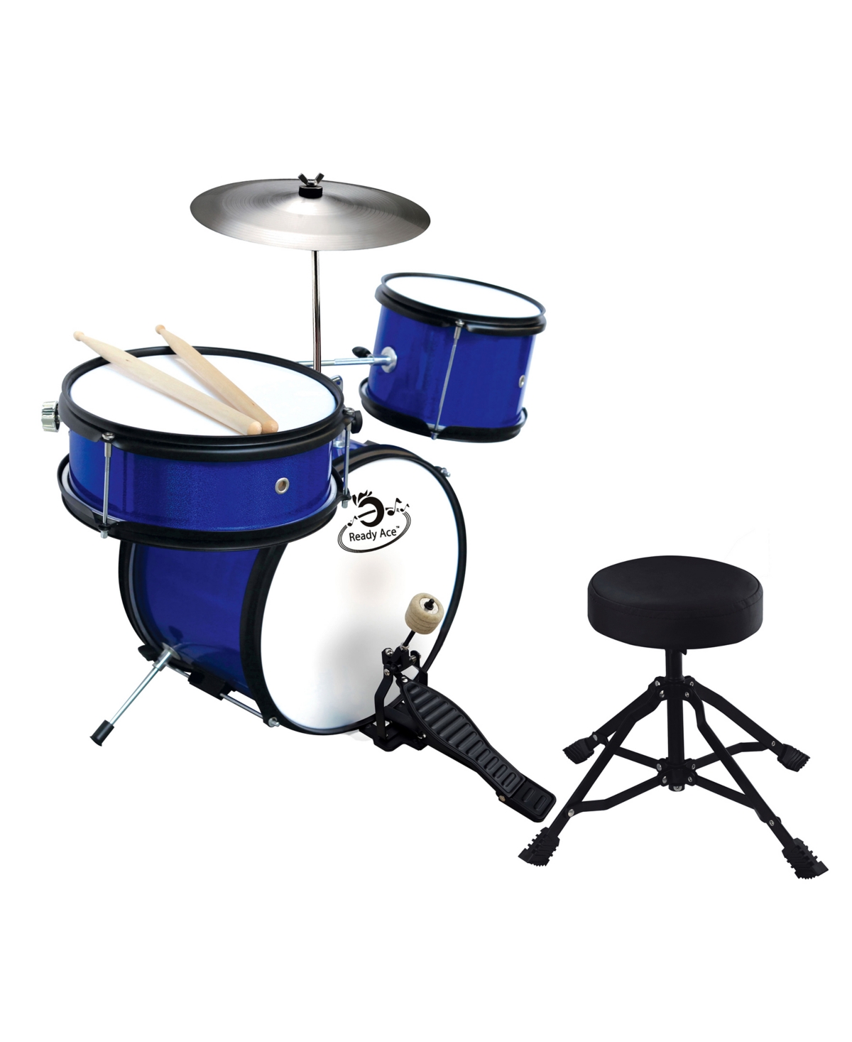 Ready Ace 5 Piece Junior Professional Drum Set In Blue