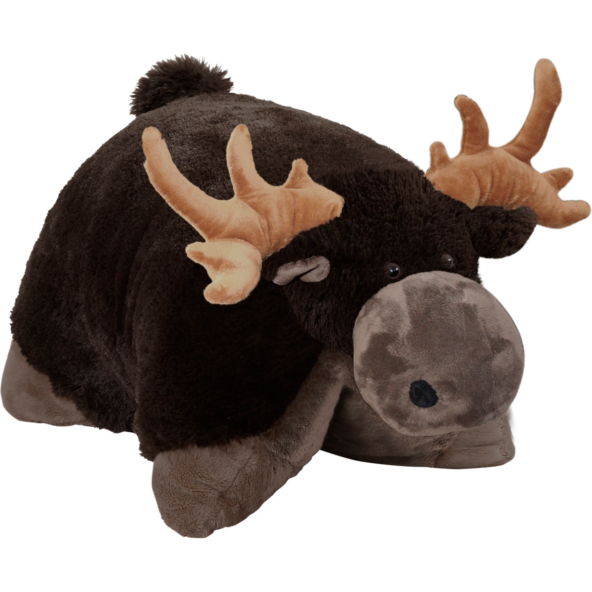 Pillow Pets Kids' Wild Chocolate Moose Stuffed Animal Plush Toy In Medium Bro