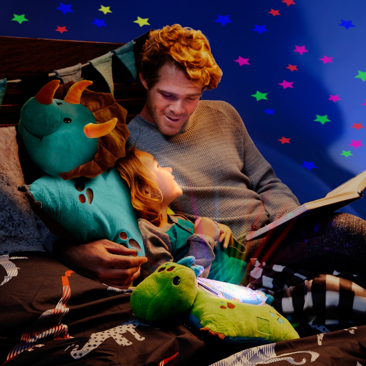 Shop Pillow Pets Dinosaur Plush Sleeptime Lite In Medium Blu