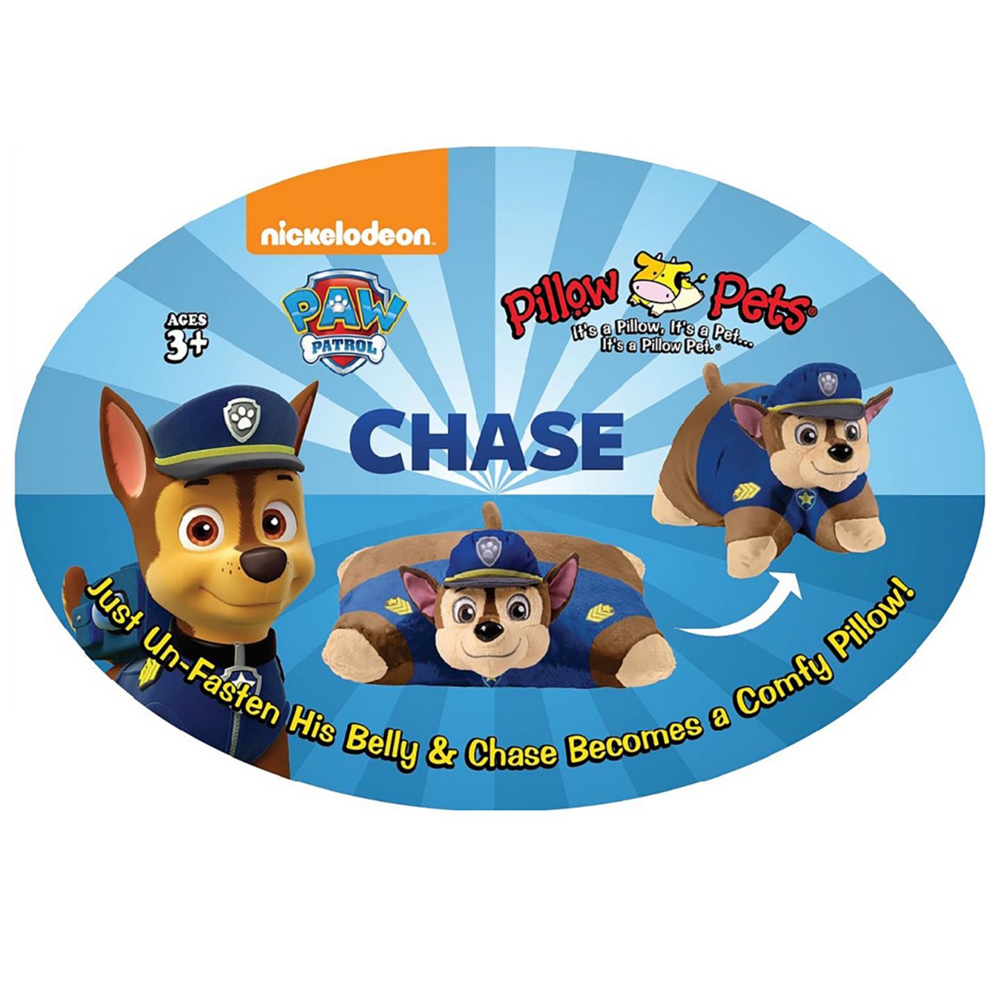 Детская мягкая игрушка Pillow Pets Nickelodeon Paw Patrol Chase 16" Plush — фото 5