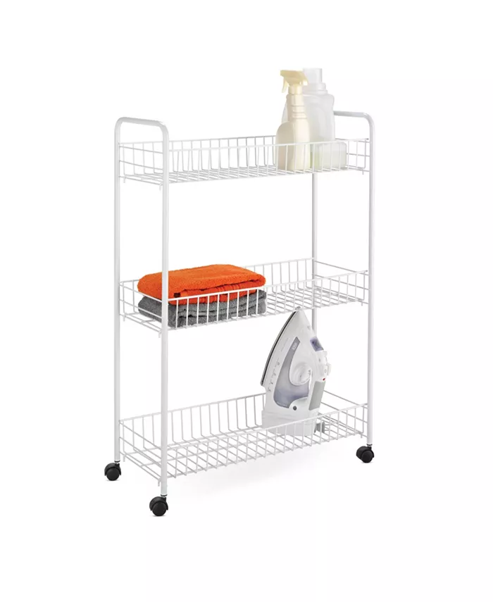 Honey Can Do 3-Tier Rolling Household Cart (White)