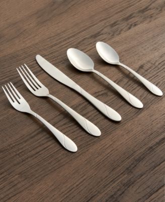 Swirl Sand 89-Piece Flatware Set, Service for 12