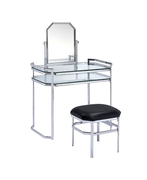 Furniture Of America Ron Chrome Vanity With Stool Reviews