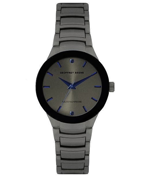 Geoffrey Beene Genuine Blue Sapphire Dial Bracelet Watch & Reviews ...