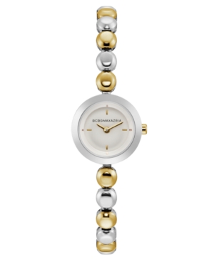 image of Bcbgmaxazria Ladies Two Tone Bracelet Watch with Silver Dial, 20mm