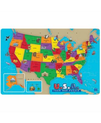Educational Insights USA Foam Map Floor Puzzle- 54 Pieces