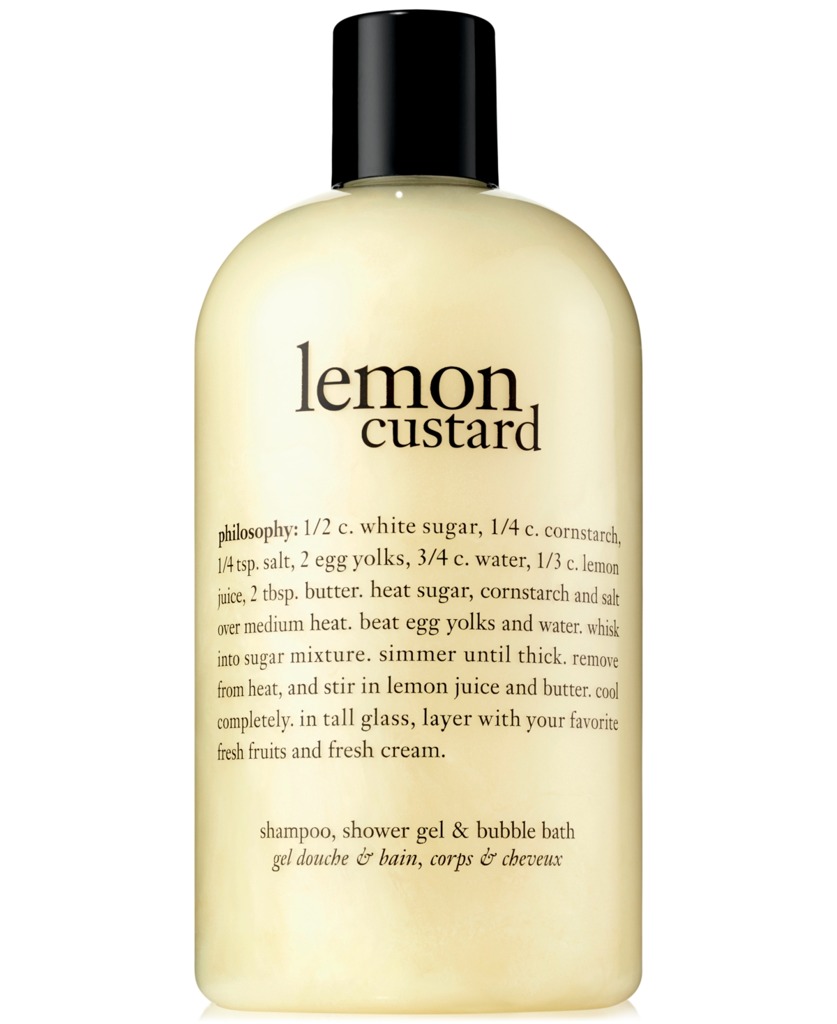 lemon custard 3-in-1 shampoo, shower gel and bubble bath, 16 oz