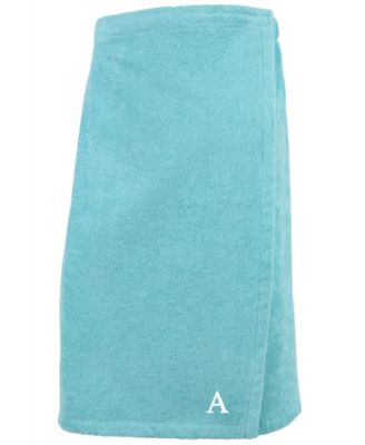 100% Turkish Cotton Terry Personalized Women's Bath Wrap - Aqua