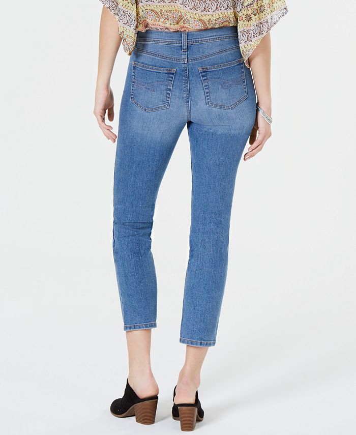 Style & Co Petite Cropped Tummy-Control Skinny Jeans, Created for Macy ...