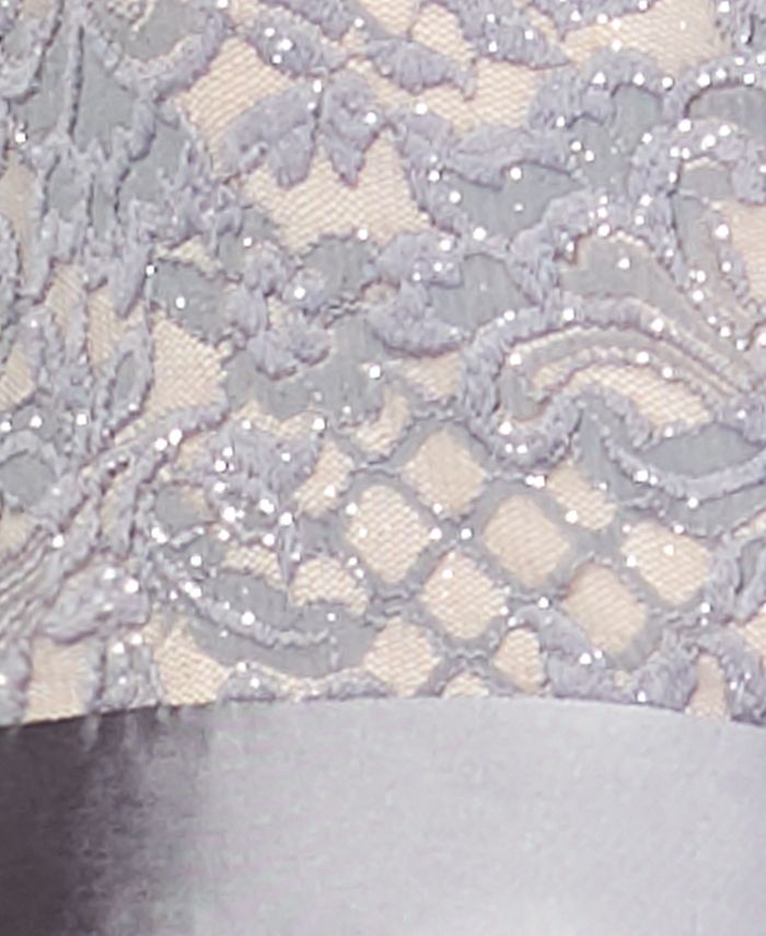 Juniors' lace-top hot sale asymmetrical-skirt gown