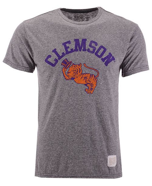 Retro Brand Men S Clemson Tigers Retro Logo Tri Blend T Shirt