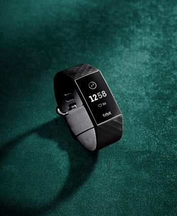 Fitbit Charge 3 Unisex Black Elastomer Band Touchscreen Smart