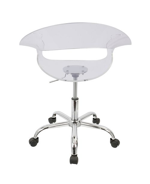 Lumisource Rumor Adjustable Office Chair With Swivel In Clear