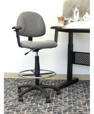 Drafting Stool W/Footring And Adjustable Arms