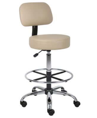 Caressoft Medical/Drafting Stool W/ Back Cushion