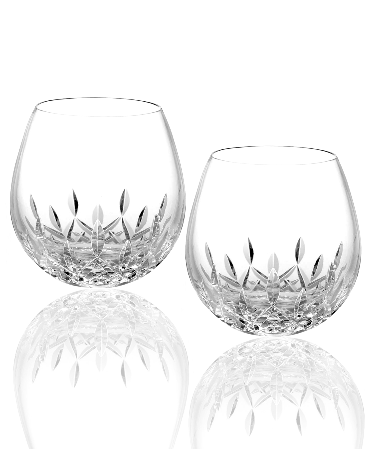WATERFORD STEMWARE LISMORE NOUVEAU STEMLESS LIGHT RED WINE GLASSES, SET OF 2