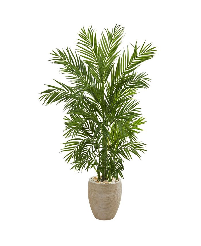 Nearly Natural - 5' Areca Palm Artificial Tree in Sand-Colored Planter