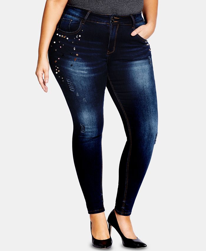 City Chic Trendy Plus Size Harley Dazzle Jeans Macys 8548