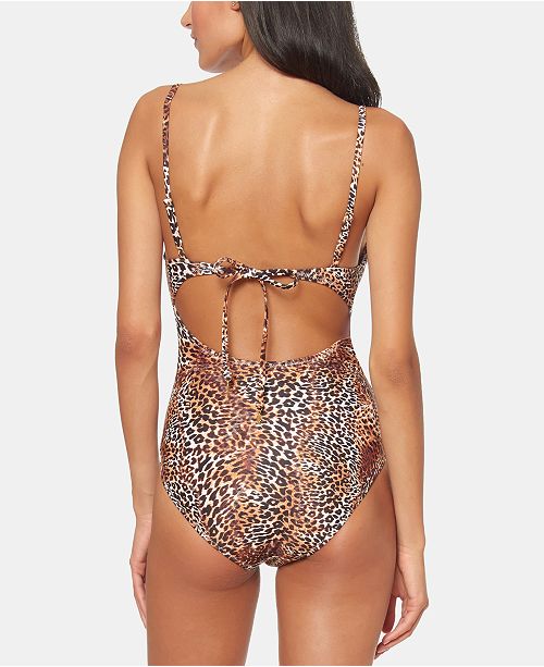 Jessica Simpson Under The Sea Scalloped Edge Swimsuit Navy Blue Large