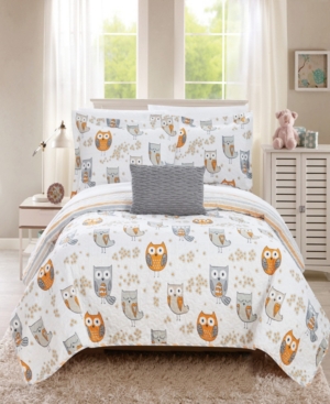 Chic Home Owl Farm 4 Piece Full Quilt Set