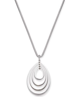 Alfani - Silver-Tone Ascending Teardrop 37" Pendant Necklace