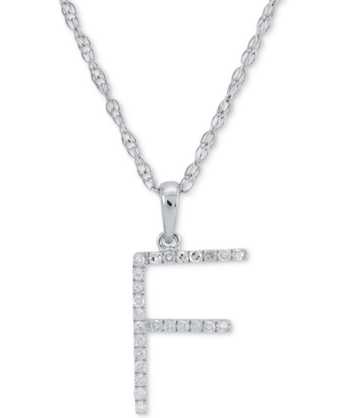 Diamond (1/10 ct. t.w.) Initial Pendant Necklace in 10kGold, 16