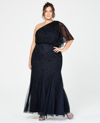 one shoulder dresses plus size