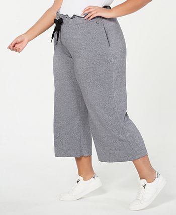 Calvin Klein Elastic Waist Pants Women's Plus Size 1X Black Paperbag Pull  On