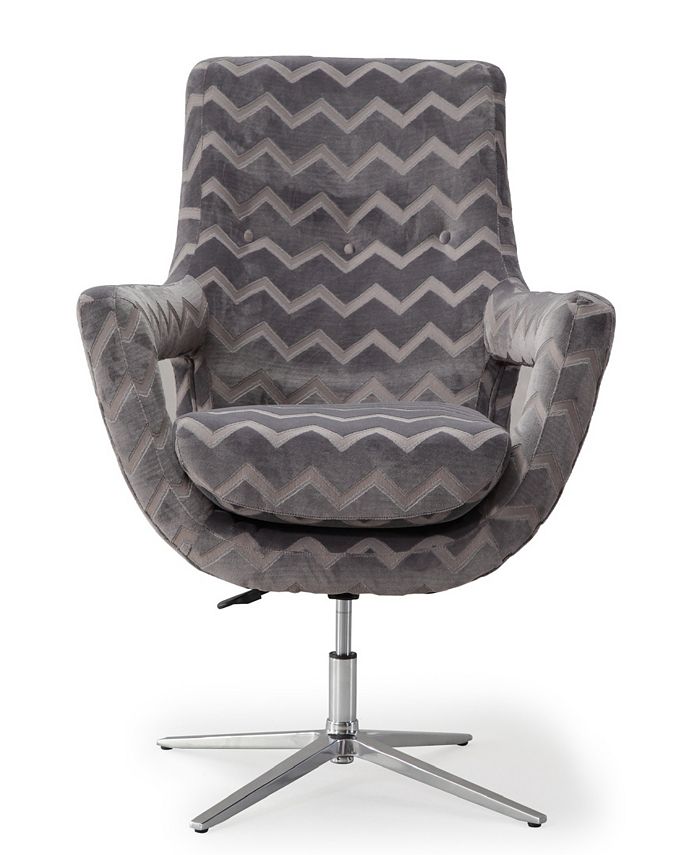 TOV Furniture Fifi Grey Striped Swivel Chair Macy s