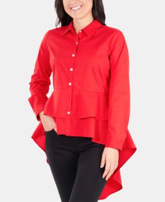 Double button high low peplum top on sale