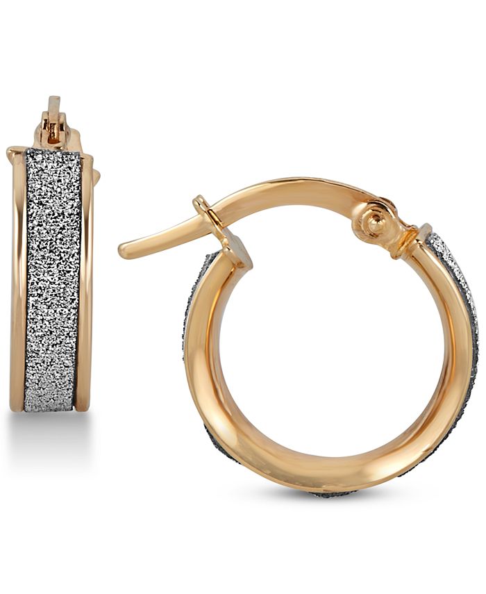 Macy's Glitter Hoop Earrings in 14k Gold Macy's