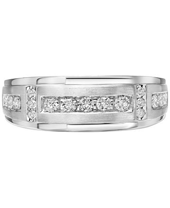 Macy's - Men's Diamond Band (1/2 ct. t.w.) in 10k Yellow Gold or 10k White Gold