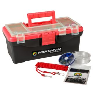 Fishing Single Tray Tackle Box 55 Piece Tackle Gear Kit By Wakeman ...