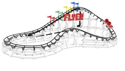 CDX Blocks Brick Construction Flyer Roller Coaster Building Set